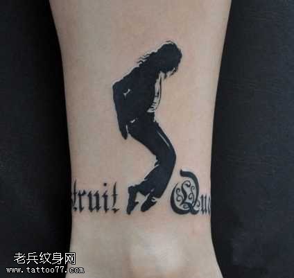 腿部迈克尔·杰克逊纹身图案