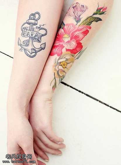 手臂漂亮情侣纹身图案