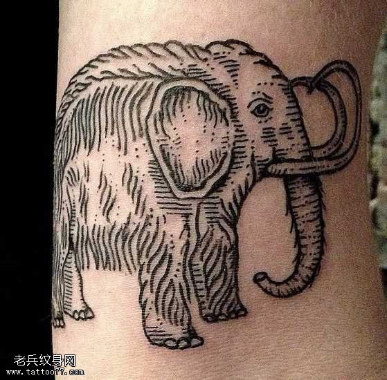 手腕一只大象纹身图案