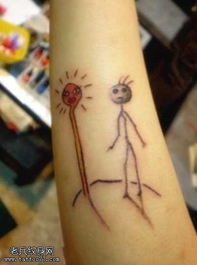 手臂漫卡通人物搞怪创意纹身图案