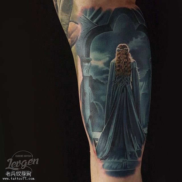 大臂童话里的公主纹身图案