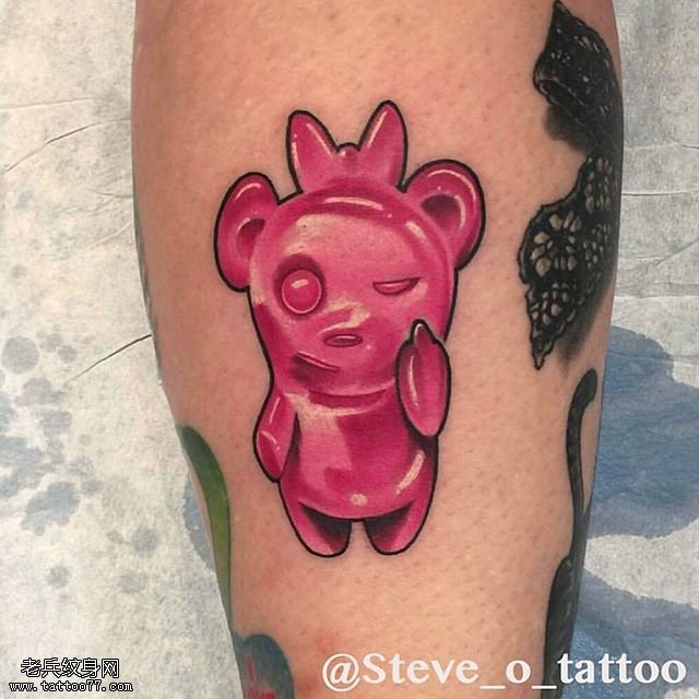 腿部的花园宝宝纹身图案