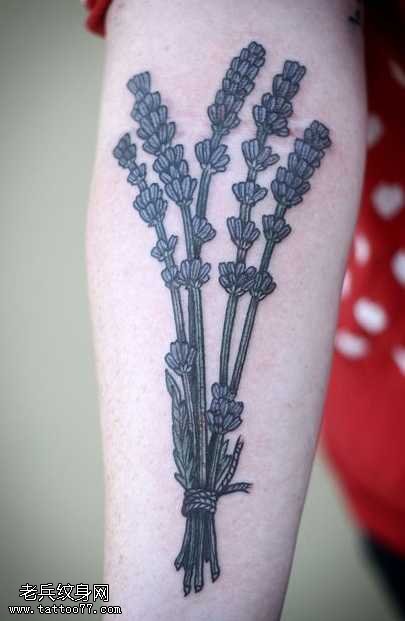 手臂时尚的麦穗纹身图案