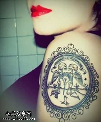 手臂时尚骷髅精灵纹身图案