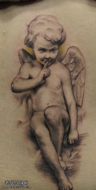 西方天使丘比特纹身图案