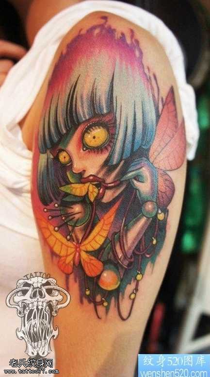手臂经典的食梦精灵纹身图案