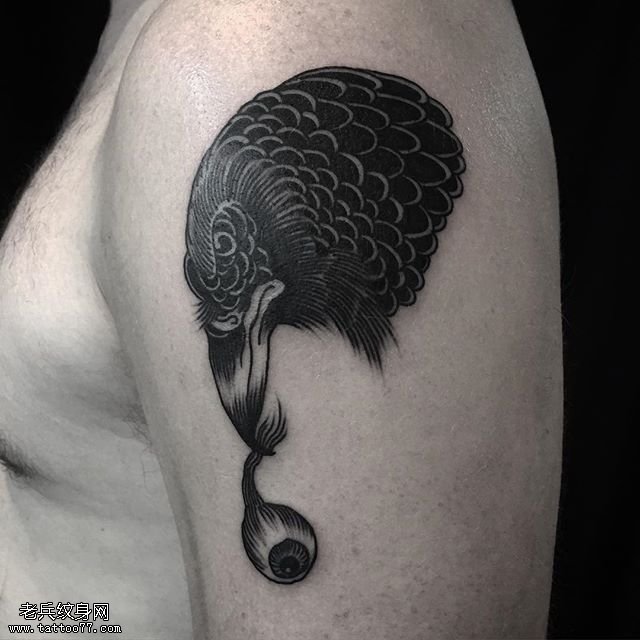 大臂的翅膀纹身图案