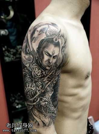 手臂二郎真君杨戬纹身图案