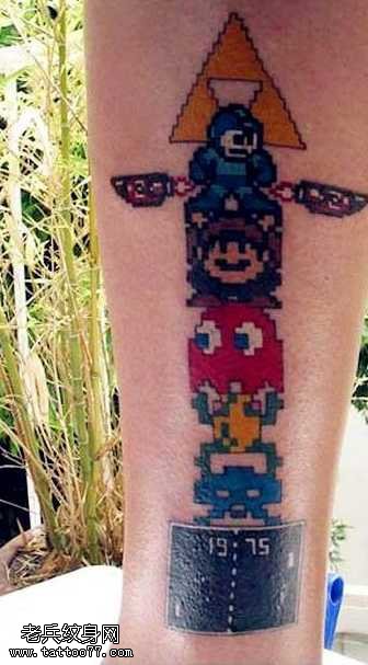 手臂可爱的游戏人物纹身图案