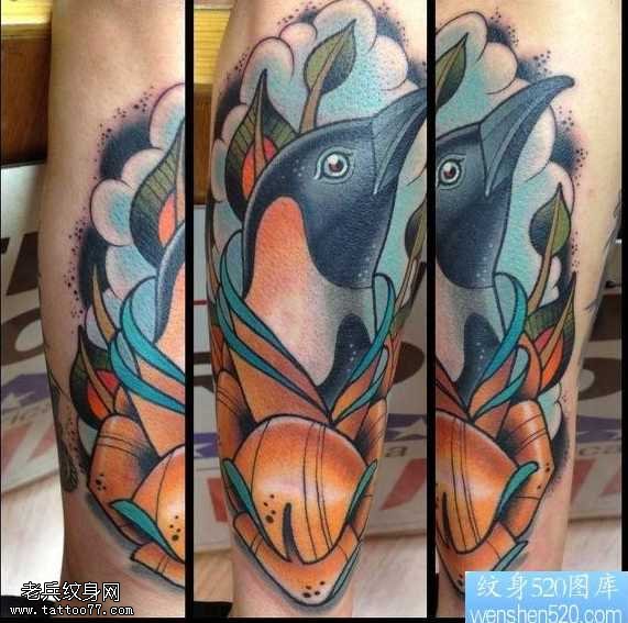 搞笑乌鸦纹身图案