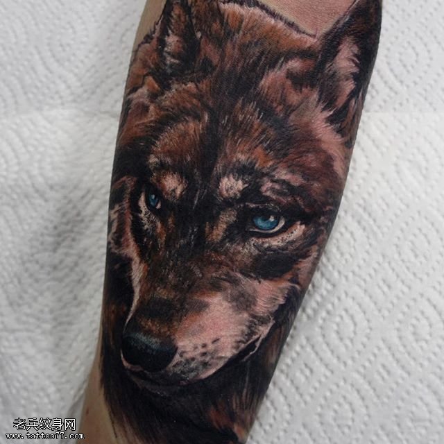 逼真写的大狼狗纹身图案