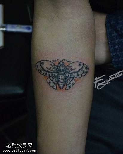 手臂清晰精美的蝴蝶纹身图案