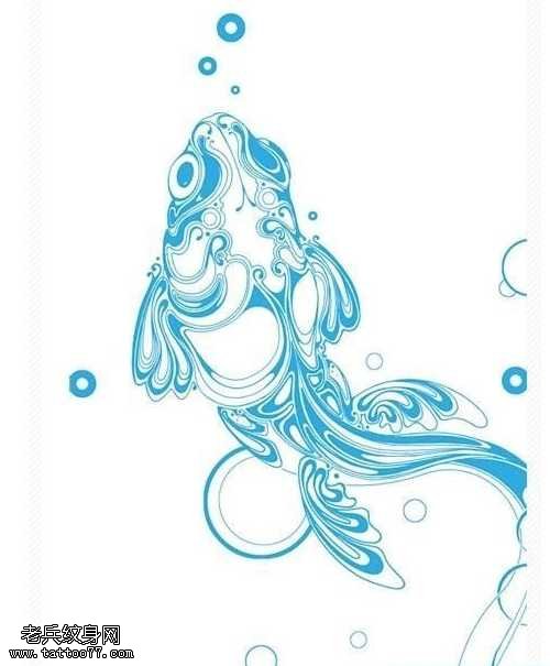 手稿鱼纹身图案