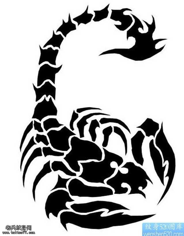 手稿一幅图腾蝎子纹身图案