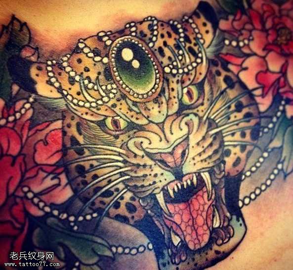 手稿豹子纹身图案
