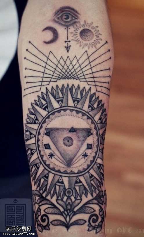 手臂眼镜盒图腾纹身图案