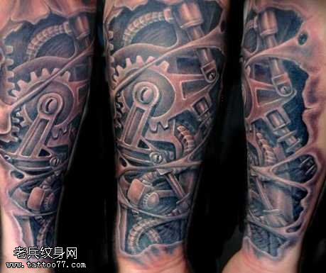 手臂机器纹身图案