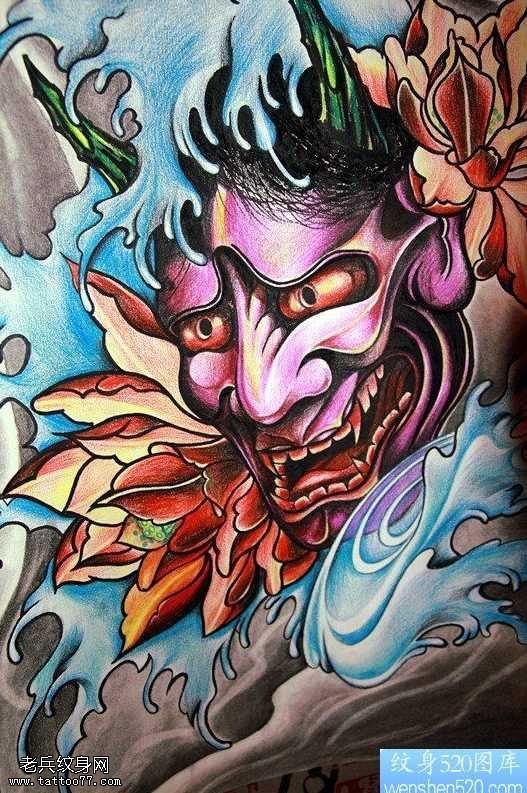 手稿一款般若纹身图案