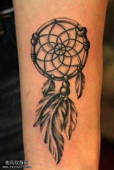 手腕捕梦网纹身图案