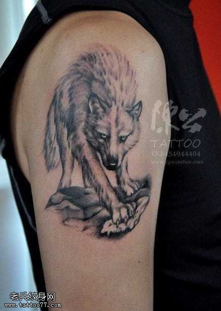胳膊狼纹身图案