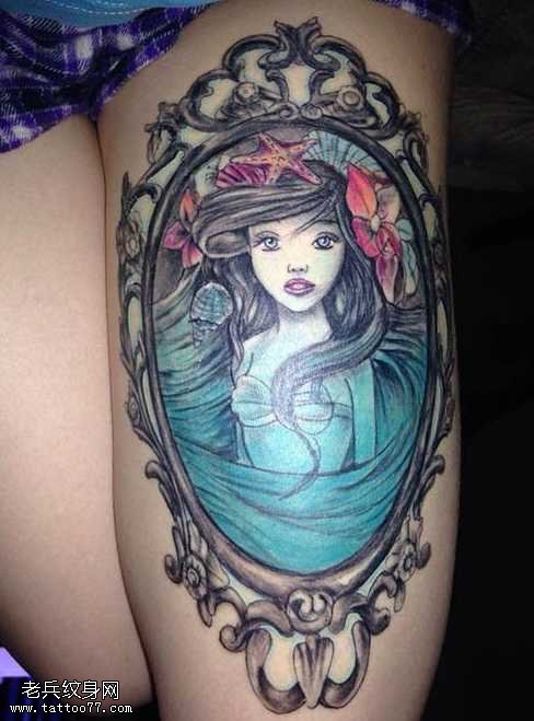 腿部漂亮的美眉纹身图案