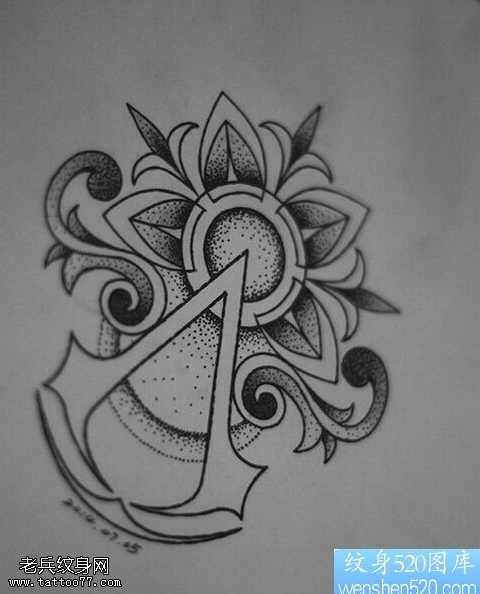 手稿简单的花腾纹身身图案