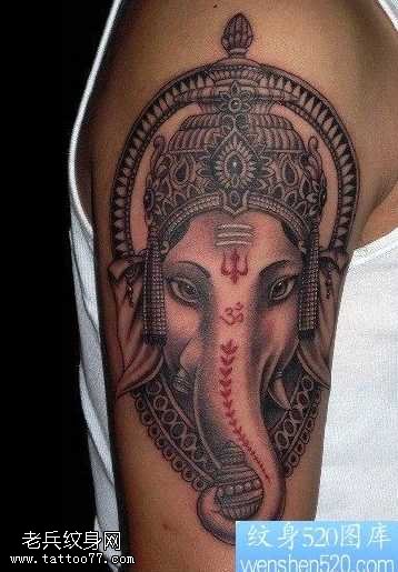 胳膊象神纹身图案