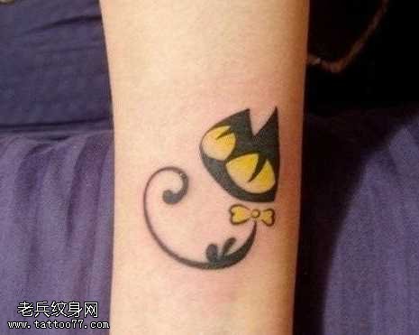 手部猫纹身图案