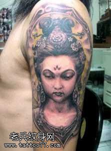 手臂漂亮的美女纹身图案
