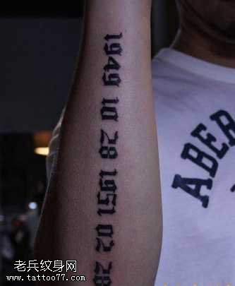 手部数字纹身图案