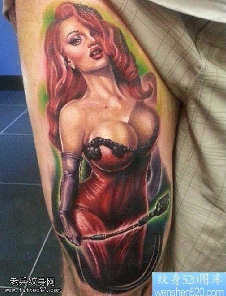 手臂女郎纹身图案