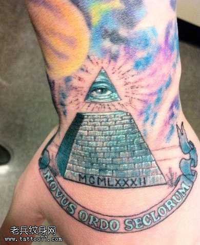 手部上帝之眼纹身图案