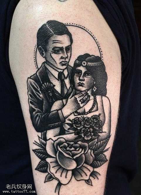 手臂新婚纹身图案