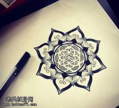 手稿梵花纹身图案