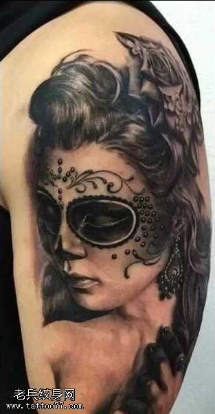 胳膊女人人物纹身图案