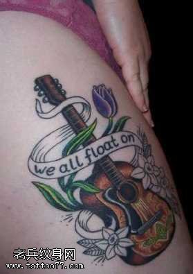 吉他纹身图案