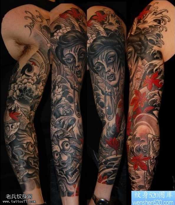 手部般若鬼纹身图案