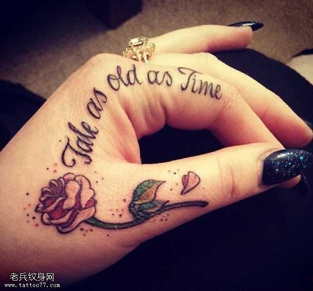 手臂英文纹身图案