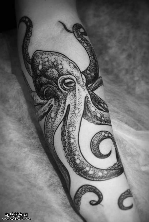 手臂乌贼纹身图案