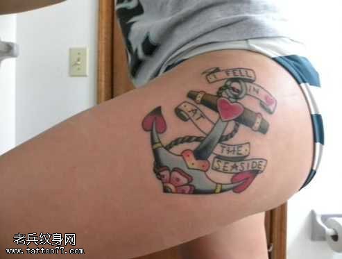 可谓船锚纹身图案