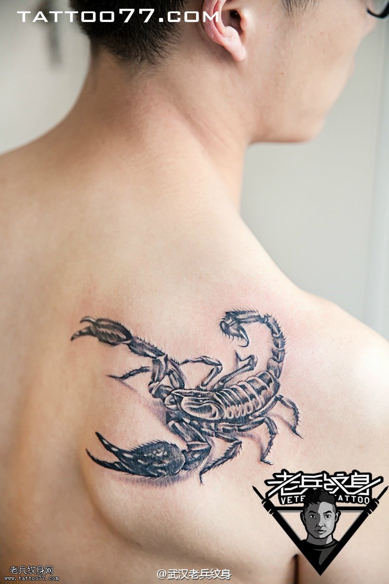 肩背立体蝎子纹身图案作品