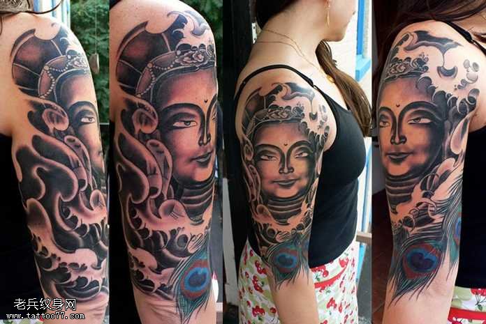 胳膊佛纹身图案