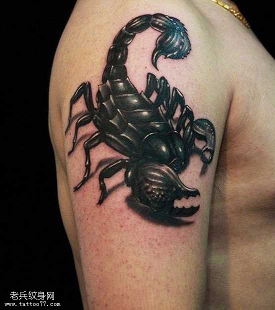 黑色硬蝎子纹身图案
