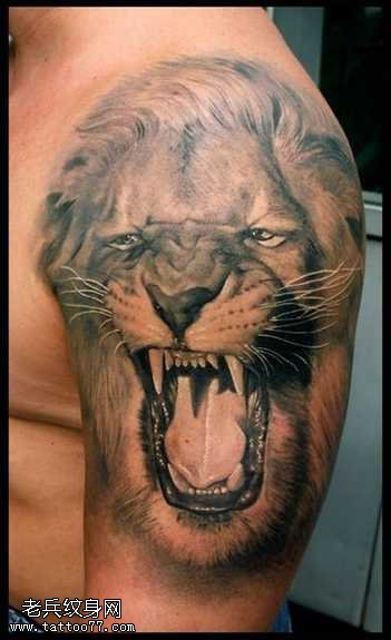 超级威猛的狮子纹身图案
