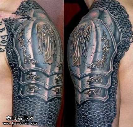 胳膊装甲纹身图案