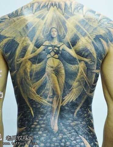 时尚大气的六翼天使纹身图案