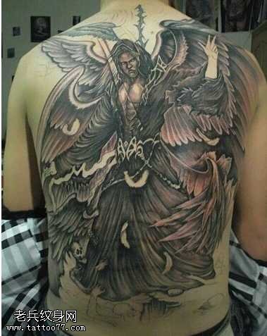 魔鬼六翼天使纹身图案