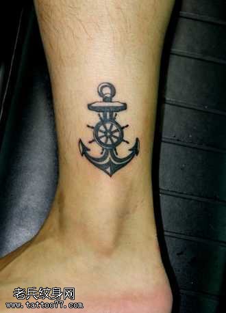 黑船锚纹身图案