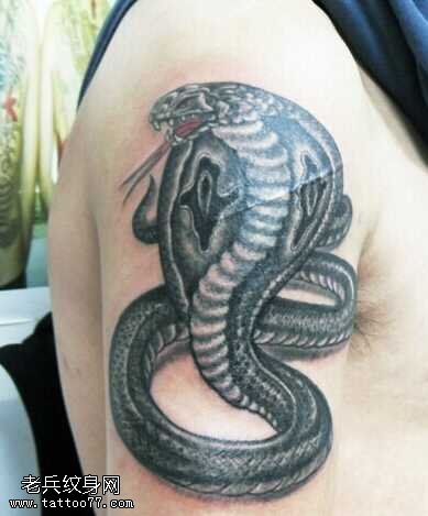 胳膊超级个性蛇纹身图案