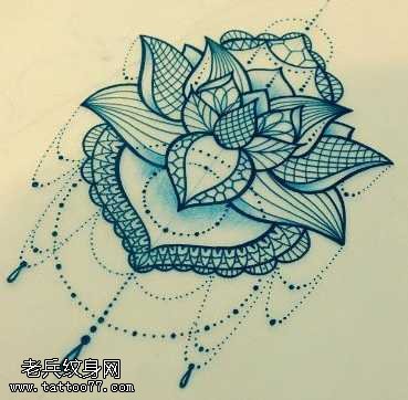 手稿梵花纹身图案